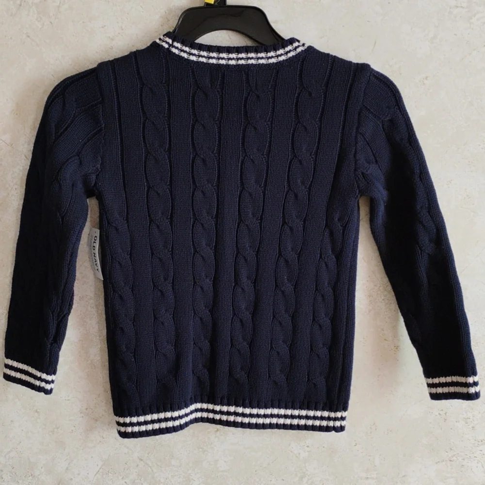 Old Navy Kids Blue And White Button Down/Cardigan Sweater/ School Uniform /5T